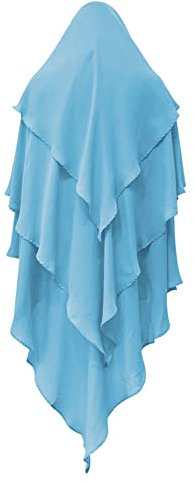 OBEEII Khimar-Hijab für Damen, Hijab Zum Überziehen mit hohem Jilbab für muslimische Dubai Naher Osten Damen Muslim Premium Kopftuch Schal Himmelblau Einheitsgröße