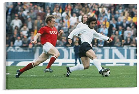 Enartly Leinwand Druck Poster Gerd Muller Retro Bianco e Nero Commemorativo Leggenda del Calcio Tedesco (13) Wall Art Opere d'Arte Camera da Letto Soggiorno Décor 60x80cm Senza Cornice