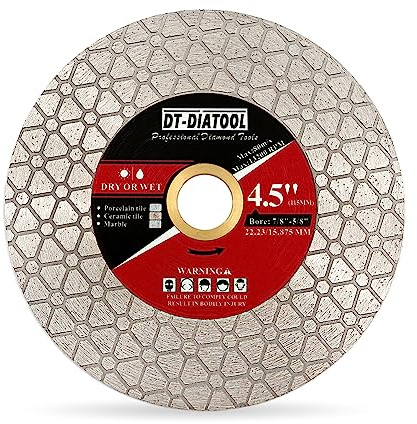 DT-DIATOOL Diamond Disc 115mm for Porcelain Tile Ceramic Marble Artificial Stoneware Edge Grinding Cutting Disc