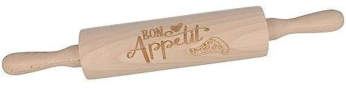 Spruchreif | Nudelholz mit Gravur | Teigroller aus Holz | Backen | Plätzchen | Teigausroller als Backzubehör | Backrolle aus Holz | Teigwalze | Küchenaccessoire | Teigroller Pizza