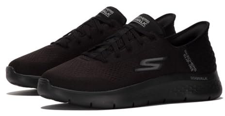 Skechers Tenis Go Walk Flex New World para Hombre, Tela sintética Negra, 45 EU