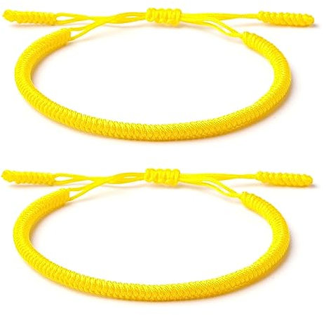 ZYMGUO Une paire de Bracelet Tibétain Porte Bonheur + Cadeau Bouddhiste! Taille ajustable Tressé à la Main en Corde. Fil Pour Poignet Homme et Femme. Ficelle chance d'Amitié (4)