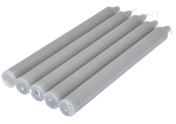 Homéa, Set mit 5 Kerzen, 20 cm, Farbe Grau