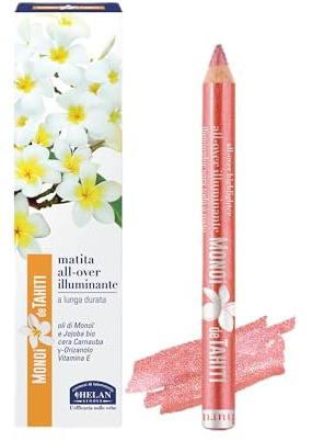 Helan Monoï de Tahiti – Highlighter für das Gesicht, vielseitig einsetzbar, als Bleistift, Lidschatten, Glitzer, Augen und Blush Stick mit Vitamin E und Jojobaöl, Make-up, langanhaltender Glow-Effekt