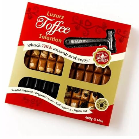 Generic Nonsuch Luxury Toffee Selection Hammer Pack 400g - Roasted Hazelnut, Original Creamy, Liquorice and Fruit & Nut