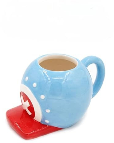 FIYSON One Piece Taza, Anime Luffy Sombrero de Paja Tazas de Café, Taza de Té de Cerámica Hecho a Mano de Dibujos Animados Anime Milk Mug Cup, Regalo para Navidad, Cumpleaños, Aniversario, Ventilador