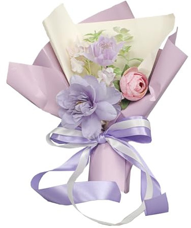 Bouquet di Fiori Stabilizzati, Bouquet Fatto a Mano, Bouquet di Fiori di Rose Rosa Naturali Conservati a Lunga Durata, Bouquet di Fiori Veri per San Valentino, Festa della Mamma, Compleanno,(#6)