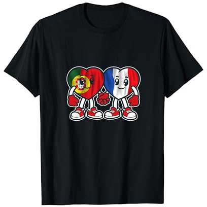 Cœurs D'amitié France Et Portugal T-Shirt