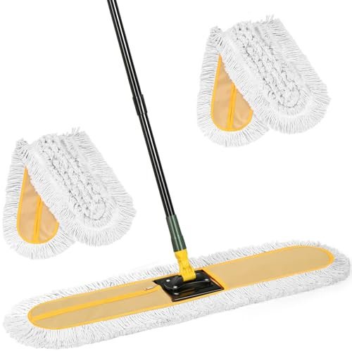 36 Commercial Dust Large Mops for Floor Cleaning, Heavy Duty Industrial Dry Wet Mop with Replacement Mop Head,Floor Dust Broom for Hardwood, Tiles, Marble Floors for Hotel Gym Household Cleaning