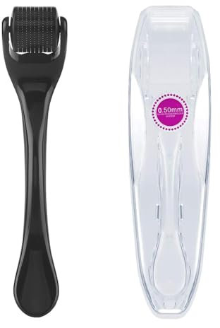 vgggrd Derma Roller 0,5mm, Roller Micro Visage Aiguille pour Stimule Repousse Cheveux und Pousse Barbe, 540 Aiguilles en Titane, Rouleau Derma Hommes