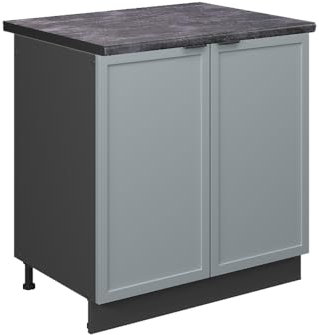 Vicco Sink base cabinet Fame-Line, Light blue-grey, 80 cm, WT Anthracite