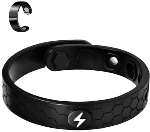 Thoquene Magnetarmband Herren, Magnetring Für Verbessern Sie Die Durchblutung, Mit 1 Ring