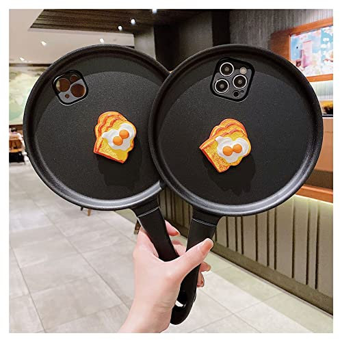 PODSI Funny 3D Phone Case For iPhone 16 15 14 13 12 11 Pro Max X XR XS Max Cellphone Cases Frying Pan Back Cover(D,For iPhone 14 Pro)