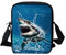 Biyejit Damen Herren Kuriertasche Kinder Crossbody Umhängetasche mit Reißverschluss Tragbare Geldbörse Münztasche für Handy Reisepass, hai