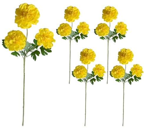 Xnferty 5 PCS Artificial Geranium Flowers, 30.31 IN Outdoor Fake Flowers Long Stem Silk Geranium Flowers with Green Leaves Real Touch Faux Geranium Flowers for Porch Home Decor (E)