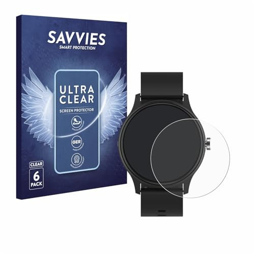 Savvies 6 Stück Schutzfolie für Peaq PSW 100 Displayschutz-Folie Ultra-Transparent