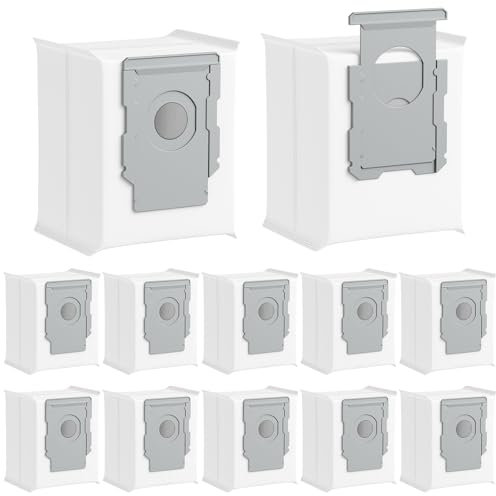 Lot de 12 sacs d'aspirateur pour iRobot Roomba i7 i7+ i7 Plus S9 S9+ i3 i3+ i4 i4+ i6 i6+ i8 i8+ j7 j7+ E5 E6 E7, i7, pièces de rechange pour tous les modèles de robot aspirateur Clean Base i/S/J
