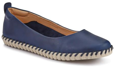 Bellissimo Lightweight Leather Pumps - Navy Size 5