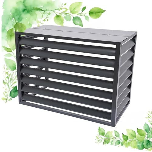 Dnowegas ondenser cover Gray Flat Top L110*W60*H80(2~3P) aluminum air conditioner fence heat pump cover air source aircon heatump outdoor aluminum air conditioner
