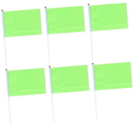 Abaodam 50 Pezzi bandiera sventolante della mano Bandiere celebrative bandiera sventolante a mano arredamento più verde bandiera quadrata bandiera sventolante quadrata Green