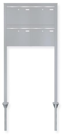 Metzler® Bodenanker für Briefkastenständer BK212 mit verzinktem Stahl und Einbetoniermontage silberfarben rostresistent wetterfest inkl Befestigungsmaterial 2 Stück stabile Fundamentlösung