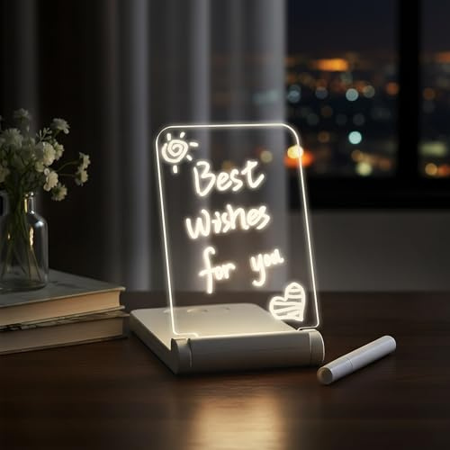 Pulselala RGB Nachtlicht mit Zeichenstift für Namen, Logos, Emojis, tragbar und klappbar mit intelligentem Timer & dimmbarer Helligkeit, wiederaufladbares Reise-Nachtlicht