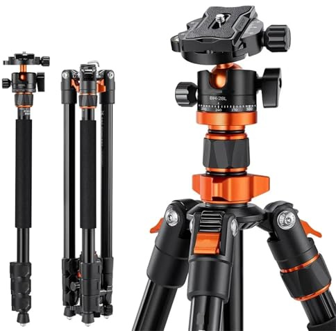 2m Aluminum DSLR Tripod Compact Portable Vlog Tripod Monopod, 22lbs 10kg Load