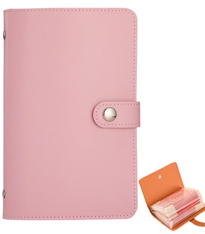 100 Envelopes Saving Challenge,Envelope Challenge Binder,Money Saving Wallet,Cash Binder,Includes Saving Notebook & Binder 50 Pages,Cash Budget Money Saving Book for Couples,Offices and Home(Pink)