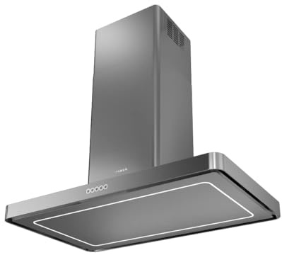 FABER - Campana extractora isla T-light con acabado en acero inoxidable de 100 cm