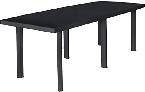 vidaXL IPAE-Progarden Trio Ausziehtisch, 6 Beine, Anthrazit, 216 x 90 x 72 cm