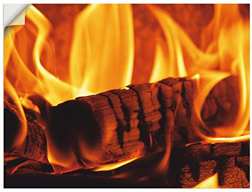 ARTland Wanddeko Wandtattoo selbstklebende Vinylfolie 60x45 cm Feuer Flammen Kamin Kaminfeuer Modern Q4WR
