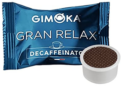 Gimoka Kaffeekapseln Gran Relax Koffeinfrei, Intensität 5, 50 Kapseln - Kompatibel mit Kaffeemaschinen der Marke Lavazza®* Espresso Point®*, Hergestellt in Italien