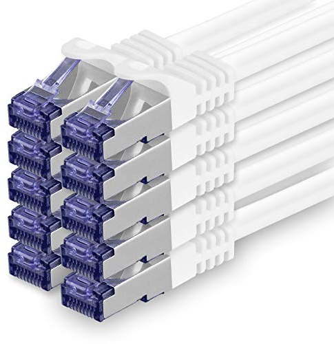 1aTTack.de 10x 1.5 M CAT7 Netzwerkkabel - 10 Gigabit - RJ45 Patchkabel Ethernet Kabel (SFTP PIMF LSZH CU) - für DSL LAN Switch Modem Router Patchpanel CAT7 CAT6 CAT5 - weiß