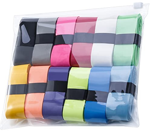 12 Pieces Tennis Racket Grip Tape, Badminton Racket Overgrip, Absorbent Non Slip Overgrip Replacement for Tennis, Badminton, Squash, Padel Rackets(Multicolored,12 Pieces)
