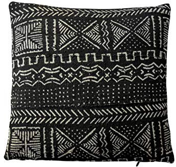 Poufs&Pillows Mudcloth African Kissenbezug, handgefertigt, 100 % Wolle und Baumwolle, 45 x 45 cm