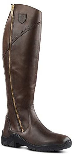 HORZE Stivali invernali da equitazione da donna in pelle Aspen, termici da equitazione in pelle, marrone scuro., 39 EU