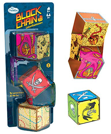 ThinkFun Block Chain Pirates Challenge Logic Brain Game Puzzle and STEM Toy for Kids Age 8 Years Up