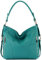 modamoda de T202 Damen Leder Henkeltasche Schultertasche handmade in Italy, Farbe:Türkisblau