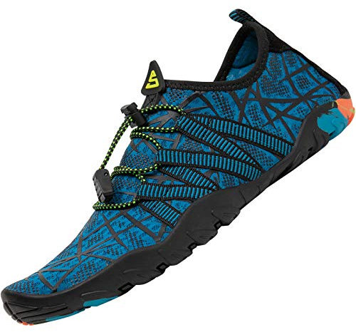 SAGUARO Chaussures Aquatiques Homme Femme Chaussure de Plage Chaussure d'eau Chausson pour Piscine Mer Plongée - Antidérapante Séchage Rapide, Bleu Marin GR.45