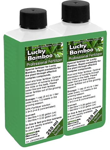 GREEN24 Bambou de la chance engrais Lucky Bamboo, engrais spécial HIGH-TECH NPK complet ligne professionnelle pour la fertilisation du bambou Dracaena sanderiana 500 ml.