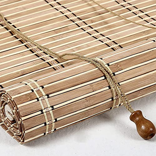 JIAOLUN123 Bambusrollo Seitenzugrollo Bambus Raffrollo Natur Bambus Rollo Retro Jalousine Holzrollos Sonnenschutz und Sichtschutz Rollo Für Fenster und Türen,Maßanfertigung (90 x 240 cm)