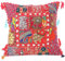 Eyes of India - Bunt Dekorative Sofa Überwurf Flickwerk Kissen Sofa Kissenbezug Schutzhülle Bohemian Akzent Indisch Boho Chic Handgefertigt Abdeckung - Rot, 20 X 20 in. (50 X 50 cm)
