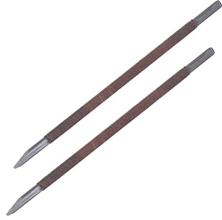 sourcing map Madera Cinceles Cuchillo, 3,5mm Manganeso Acero Pequeño Plano Punta Tallado Carpintería Mano Herramienta 145mm (5,7 Pulgadas) Longitud con Poliéster Rosca Mango, 2 Piezas