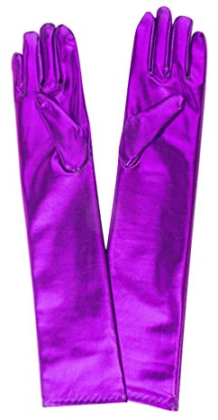 TOYANDONA Schminkhandschuhe Halloween Kostüm Langer Opera Partyhandschuhe Holly Satin Opera Handschuhe 1920Er Opernlangen Handschuhe für Lila Vollfingerhandschuhe