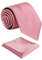 fortunatever Herren-Krawatte aus massivem Satin, mit Einstecktuch, handgefertigt, mit Geschenkbox, Flamingo, Medium
