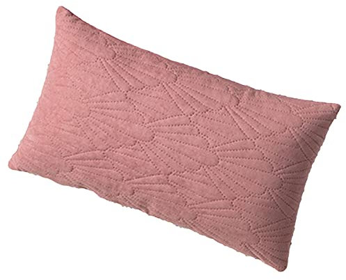 Cuscino in velluto rosa, con motivo a conchiglia, decorazione per la casa, per il divano, 30 x 50 cm