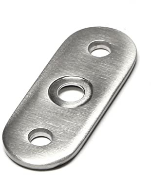 PRIOstahl Anschraubplatte für Handlauf Halterung Handlaufhalter Handlaufträger x 1 Platte 64mm x 24mm Rohranschluss: Flach aus Edelstahl V2A für Vierkantrohr Balkon Geländer Handlauf