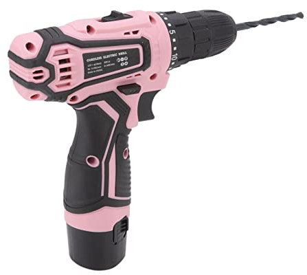 Cacciavite Elettrico 12V Trapano Avvitatore Compatto a Batteria Ricaricabile Utensili Manuali Kit Viti Giroscopiche Automatiche Set di Strumenti Rosa per Donne Utensili Elettrici per la Casa(EU Plug)