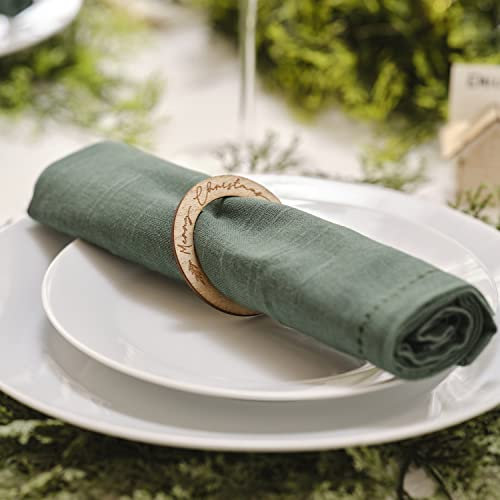 Ginger Ray Merry Serviettenringe aus Holz, weihnachtlich, 6 Stück