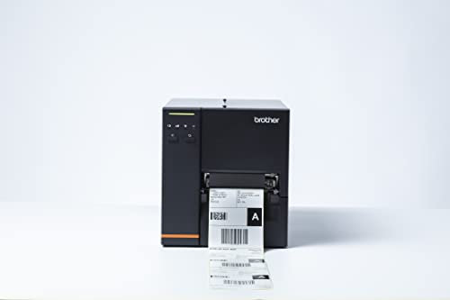 Brother TJ-4005DN Industrieller Thermodirekt-Etikettendrucker mit 203 DPI Druckauflösung, 152 mm/Sek. Druckgeschwindigkeit, USB-, USB-Host-, Serieller- und optionaler LAN/WLAN-Schnittstelle, Schwarz